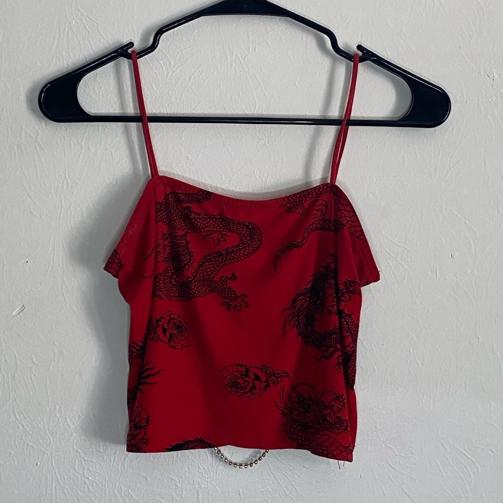 Dragon print crop top